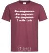 Men's T-Shirt I write code burgundy фото