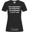 Женская футболка I write code Черный фото