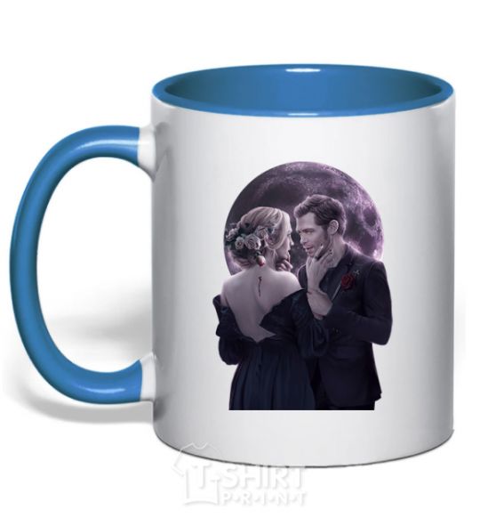 Mug with a colored handle The Vampire Diaries royal-blue фото