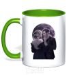 Mug with a colored handle The Vampire Diaries kelly-green фото