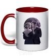 Mug with a colored handle The Vampire Diaries red фото