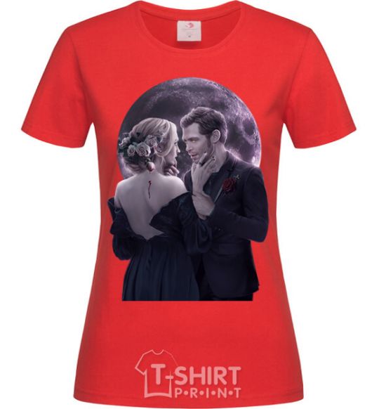 Women's T-shirt The Vampire Diaries red фото