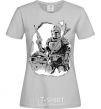 Women's T-shirt Mandaloretz and Yoda grey фото