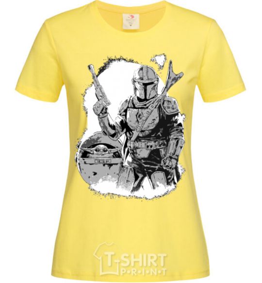 Women's T-shirt Mandaloretz and Yoda cornsilk фото