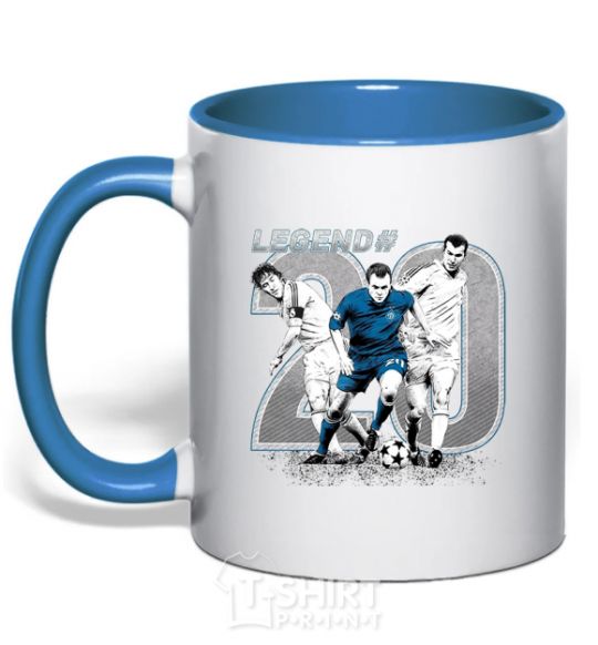 Mug with a colored handle Legend 20 royal-blue фото