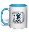 Mug with a colored handle Legend 20 sky-blue фото