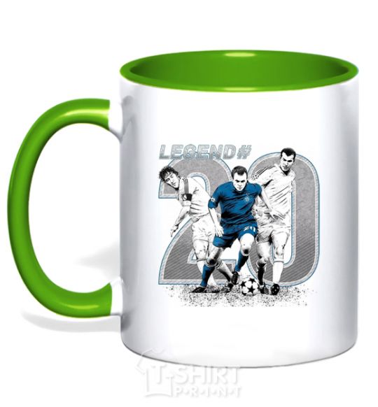 Mug with a colored handle Legend 20 kelly-green фото