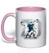 Mug with a colored handle Legend 20 light-pink фото