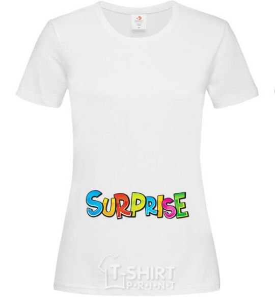 Women's T-shirt Surprise White фото