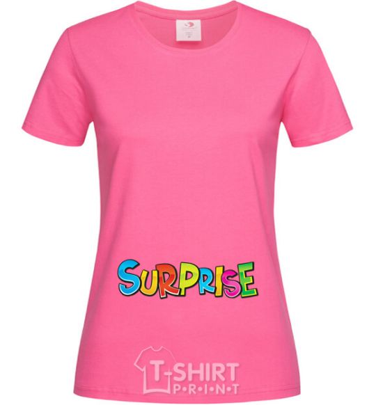 Женская футболка Surprise Ярко-розовый фото
