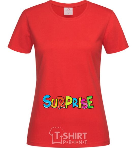 Women's T-shirt Surprise red фото
