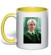 Mug with a colored handle Malfoy in his robes yellow фото