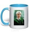 Mug with a colored handle Malfoy in his robes sky-blue фото