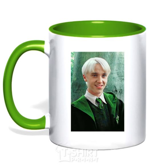 Mug with a colored handle Malfoy in his robes kelly-green фото