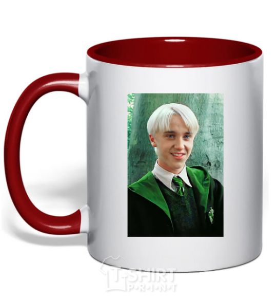 Mug with a colored handle Malfoy in his robes red фото