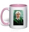 Mug with a colored handle Malfoy in his robes light-pink фото