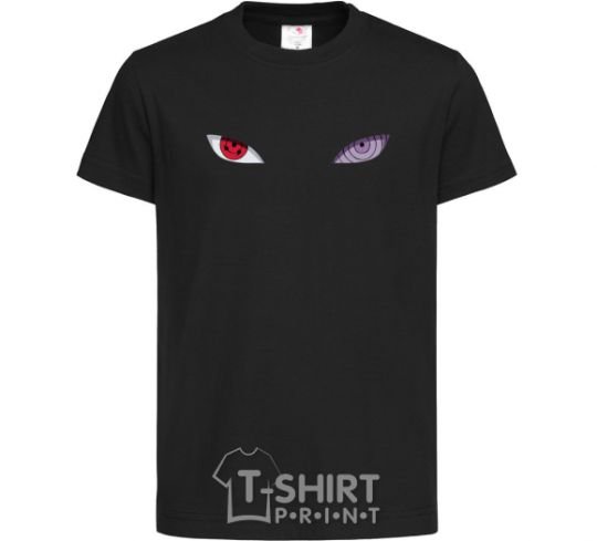 Kids T-shirt Naruto eyes V.1 black фото