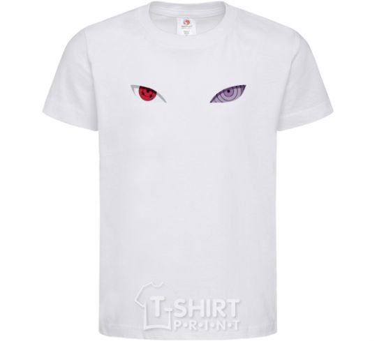 Kids T-shirt Naruto eyes V.1 White фото