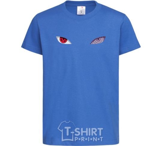 Kids T-shirt Naruto eyes V.1 royal-blue фото