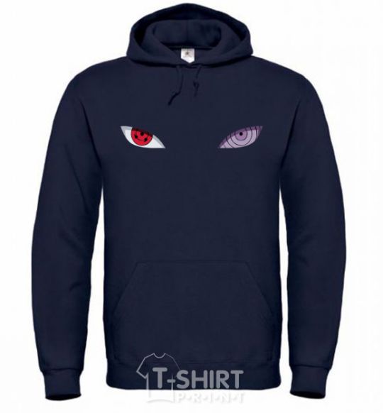 Men`s hoodie Naruto eyes V.1 navy-blue фото