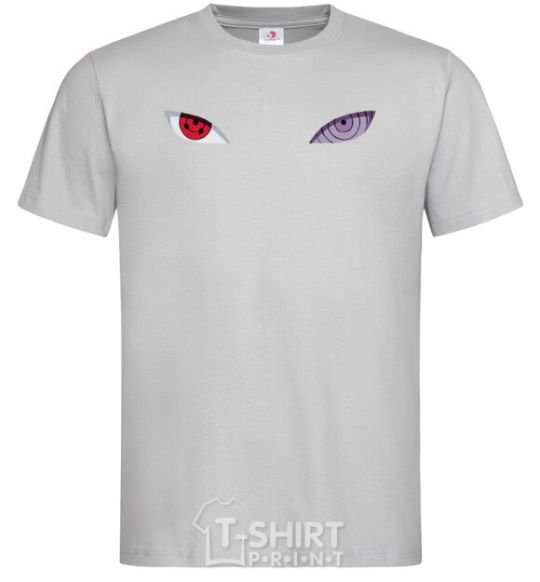 Men's T-Shirt Naruto eyes V.1 grey фото