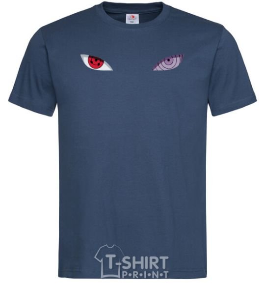 Men's T-Shirt Naruto eyes V.1 navy-blue фото