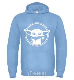 Men`s hoodie Little Yoda sky-blue фото
