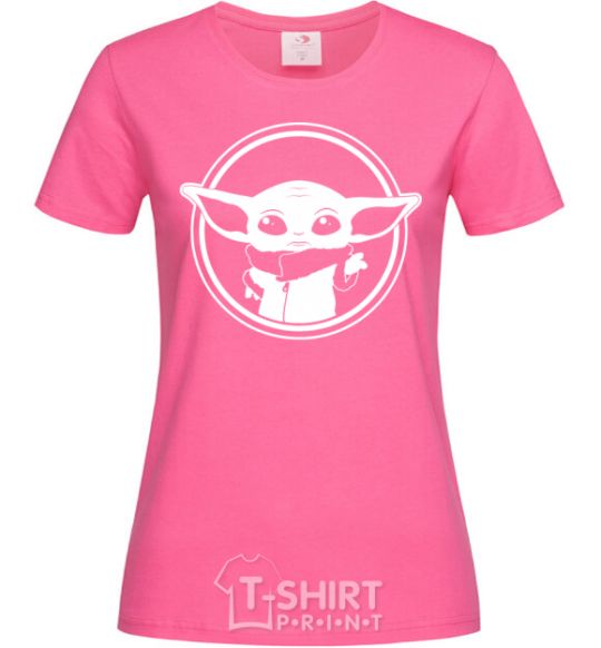 Женская футболка Маленький Йода Ярко-розовый фото