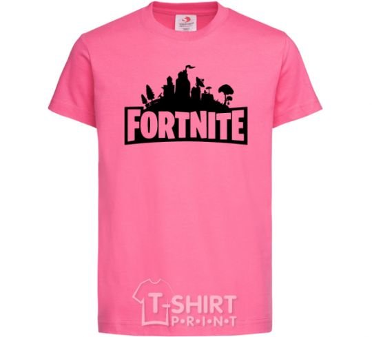 Kids T-shirt Fortnite logo heliconia фото