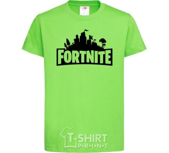 Kids T-shirt Fortnite logo orchid-green фото