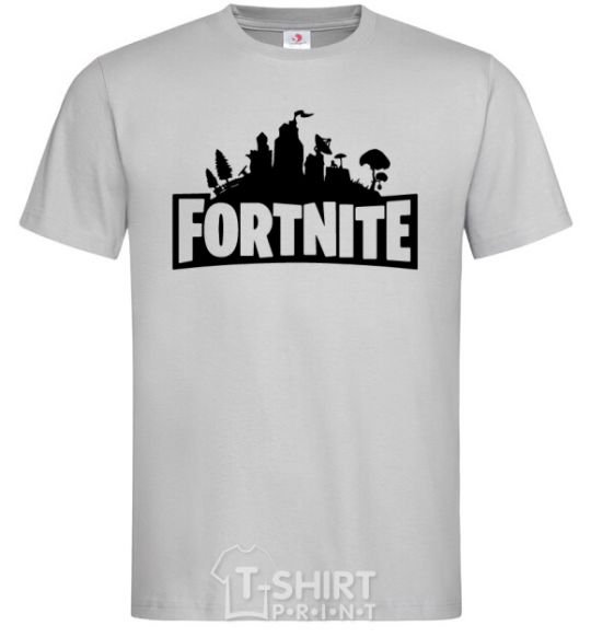 Мужская футболка Fortnite logo Серый фото