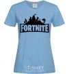 Women's T-shirt Fortnite logo sky-blue фото