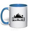 Mug with a colored handle Fortnite logo royal-blue фото