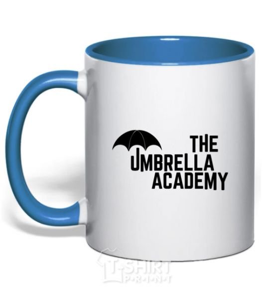 Mug with a colored handle The umbrella academy logo royal-blue фото