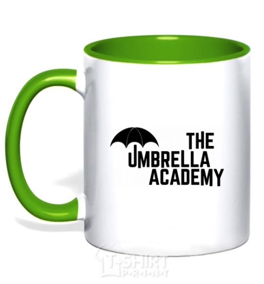 Mug with a colored handle The umbrella academy logo kelly-green фото