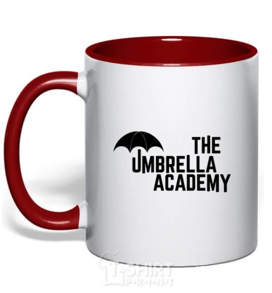 Mug with a colored handle The umbrella academy logo red фото