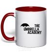 Mug with a colored handle The umbrella academy logo red фото