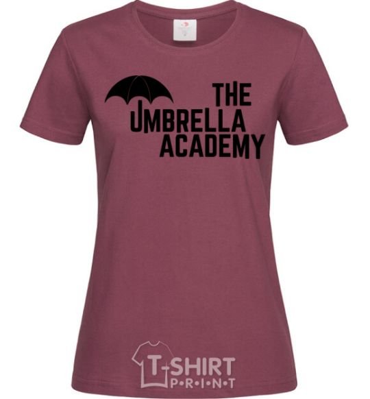Women's T-shirt The umbrella academy logo burgundy фото