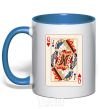 Mug with a colored handle Couple's card royal-blue фото