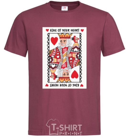 Men's T-Shirt King of your heart burgundy фото