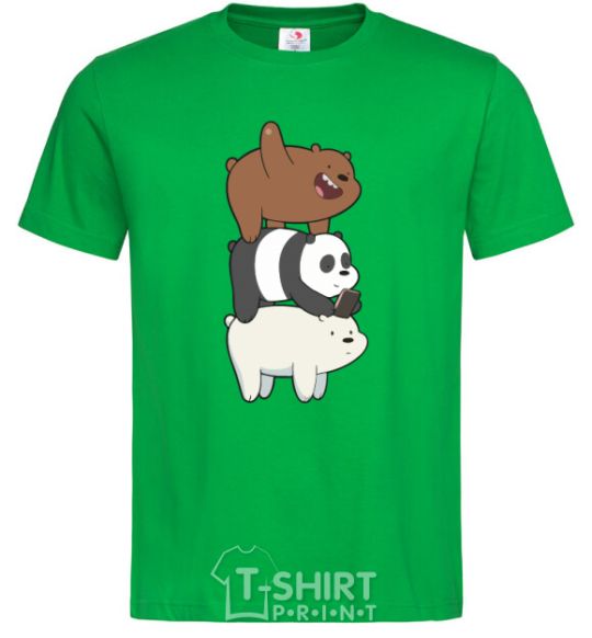 Мужская футболка We bare bears Зеленый фото