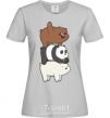 Women's T-shirt We bare bears grey фото