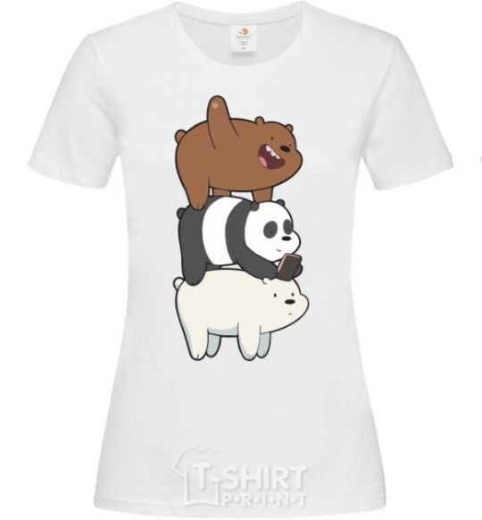 Women's T-shirt We bare bears White фото