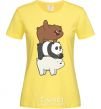 Women's T-shirt We bare bears cornsilk фото