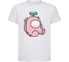 Kids T-shirt Among us pink with leaves White фото