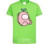 Kids T-shirt Among us pink with leaves orchid-green фото