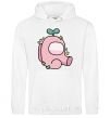 Men`s hoodie Among us pink with leaves White фото