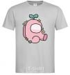 Men's T-Shirt Among us pink with leaves grey фото