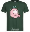 Men's T-Shirt Among us pink with leaves bottle-green фото