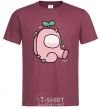 Men's T-Shirt Among us pink with leaves burgundy фото